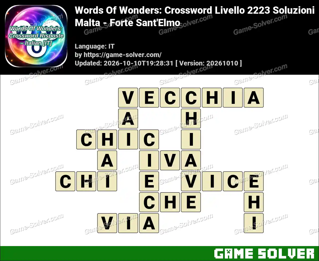 Words Of Wonders: Crossword Livello 2223 Soluzioni – Malta – Forte Sant’Elmo